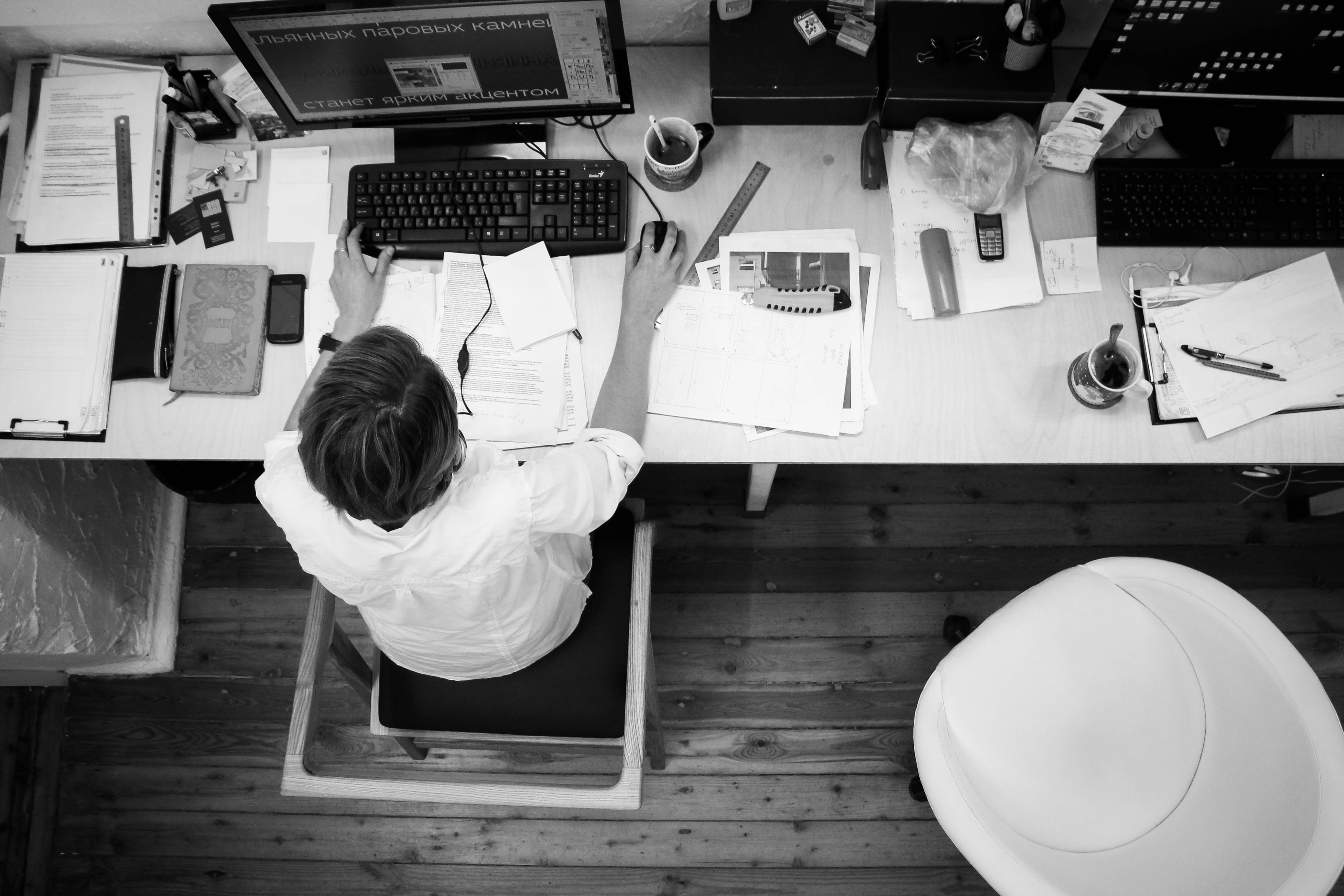 Entrepreneur Setting at his desk